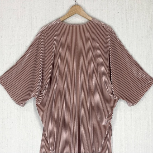 Alchemy Thread~Women’s Boho Ribbed‎ Velvet Stripe Kimono/Duster~Dusty Mauve~Sz M - Picture 6 of 12